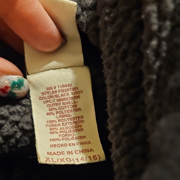 Faded Glory Black Hoodie Heavy Duty with White Graphic With Fleece Lining - Picture 7 of 7